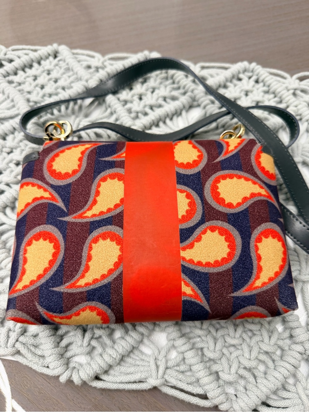 Reversible Women’s Red Patterned Crossbody Bag - Picture 8 of 9